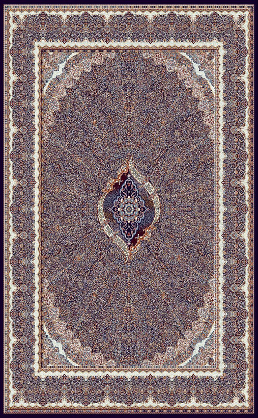 فرش ۷۰۰شانه طرح کارمانیا سرمه ای